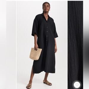 Madewell Lightestspun Cover Up Maxi Shirtdress in True Black Size Medium NWT